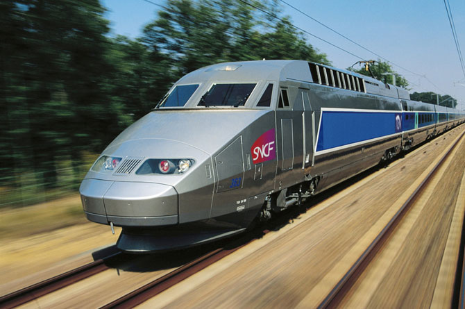 TGV train at speed