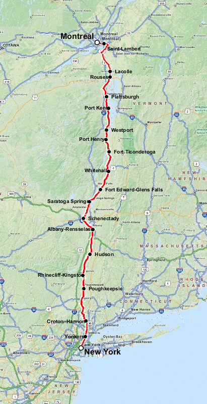 Trasa pociągu Adirondack Trasa pociągu Adirondack (wikipedia.com, CC SA 3.0 Unported)