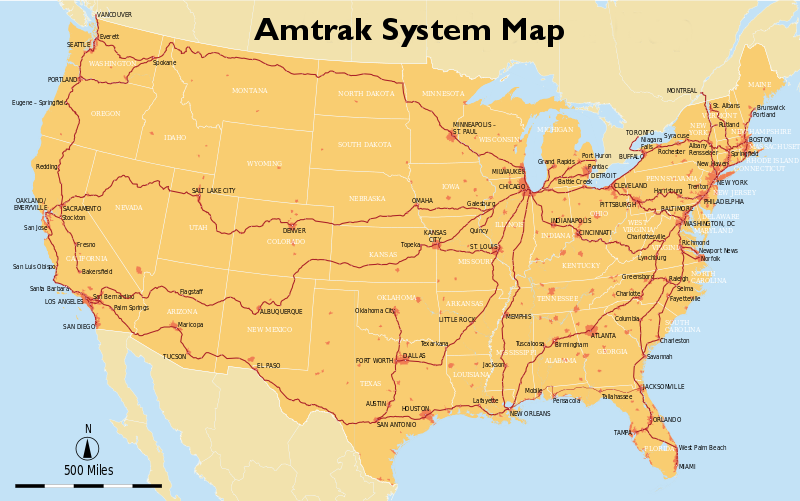 Amtrak System Map