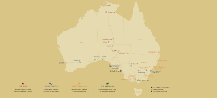 Krajobrazowe trasy kolejowe w Australii